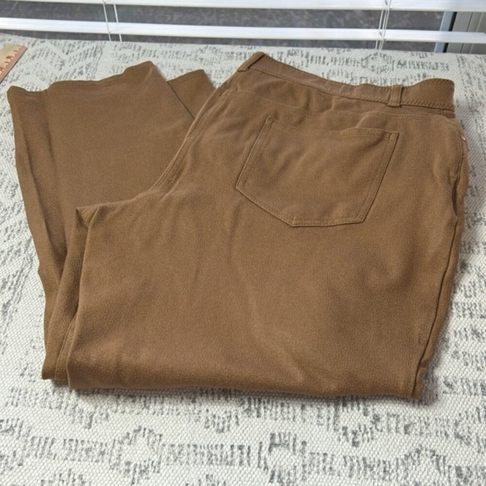 Chicos So Slimming Tan Faux Suede Straight Leg Jean Size 3.5P